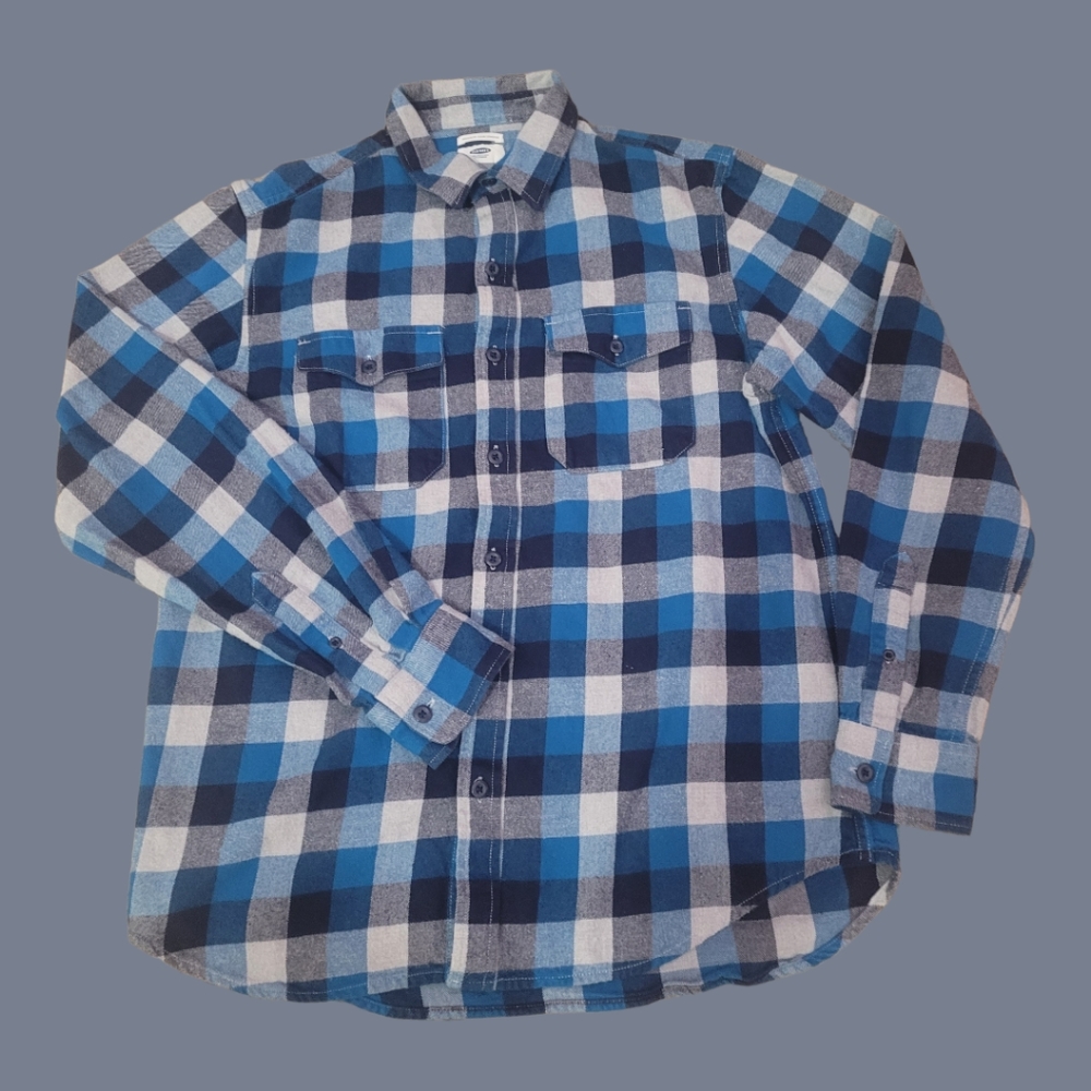 Old Navy Men's Buffalo Plaid Button-down Flannel Shirt